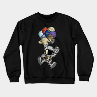 Astronaut Planets Balloons Crewneck Sweatshirt